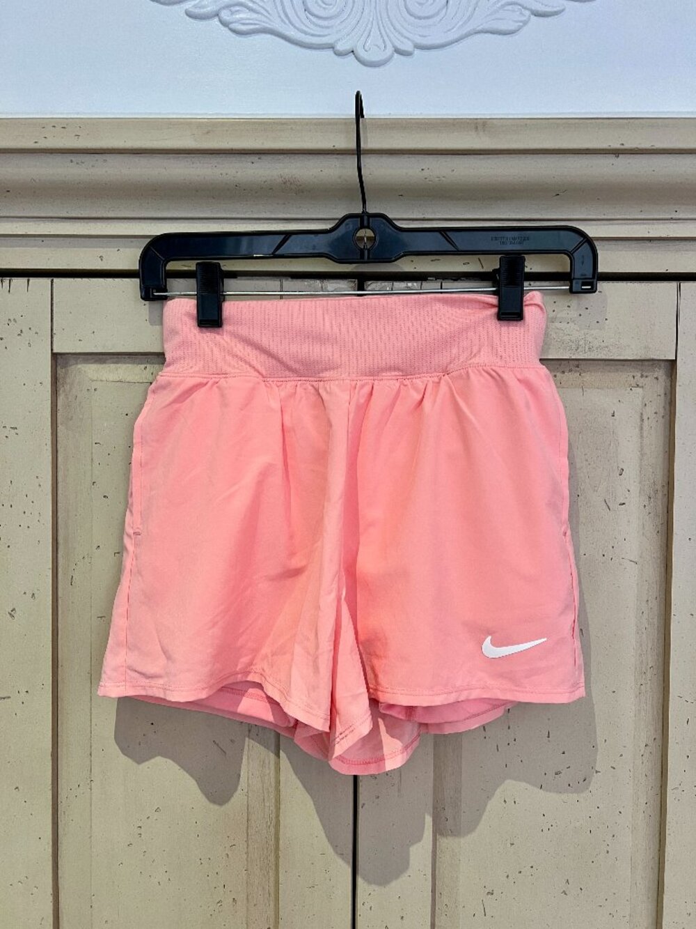 Nike Court Victory Dri-FIT Tennis Shorts Bleached Coral Pink Slim Fit Womens XS